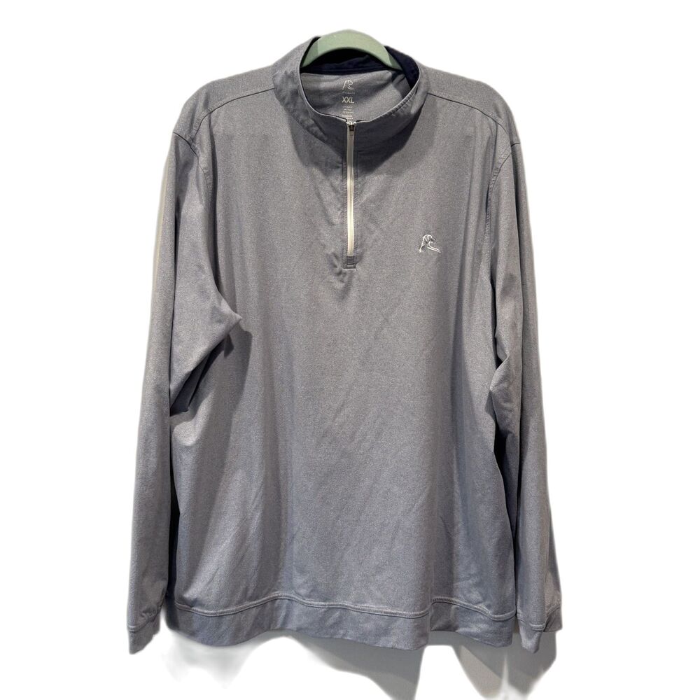 Rhoback Performance Quarter Zip Pullover Light Blue Gray Golf Men sz XXL